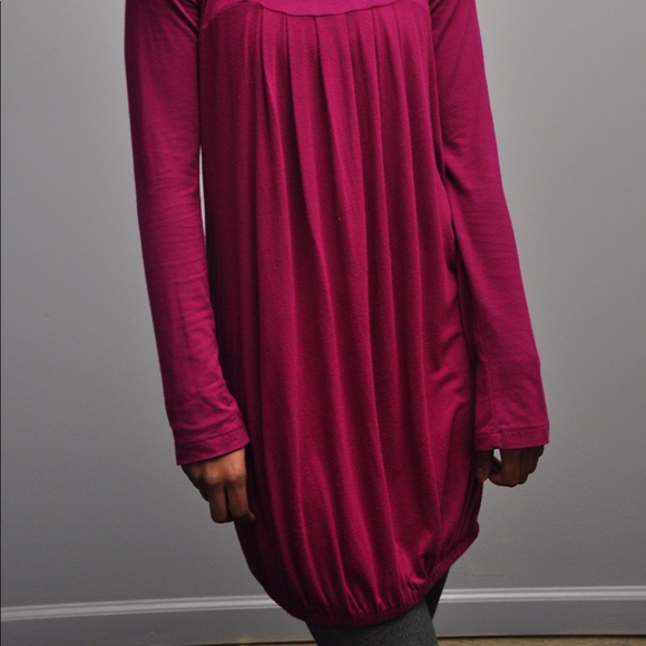 Fuchsia long sleeve balloon tunic - Picture 3 of 5